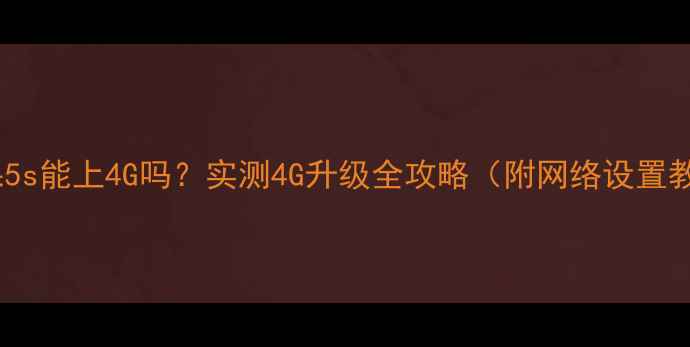 图片 📱苹果5s能上4G吗？实测4G升级全攻略（附网络设置教程）2
