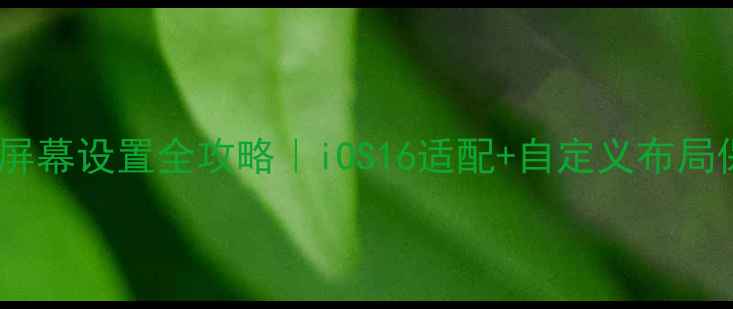 苹果6s主屏幕设置全攻略iOS16适配自定义布局保姆级教程