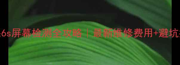 苹果6s屏幕检测全攻略最新维修费用避坑指南