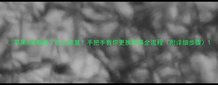 图片 📱苹果6屏幕暗了怎么修复？手把手教你更换屏幕全流程（附详细步骤）1