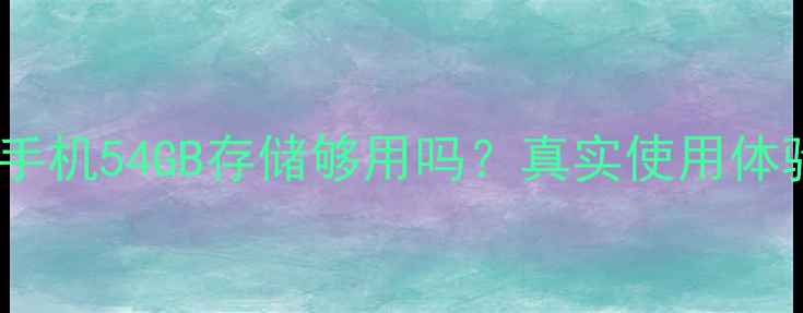 苹果手机54GB存储够用吗真实使用体验大