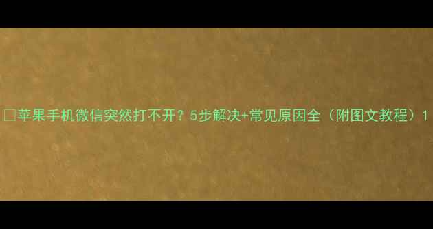图片 📱苹果手机微信突然打不开？5步解决+常见原因全（附图文教程）1