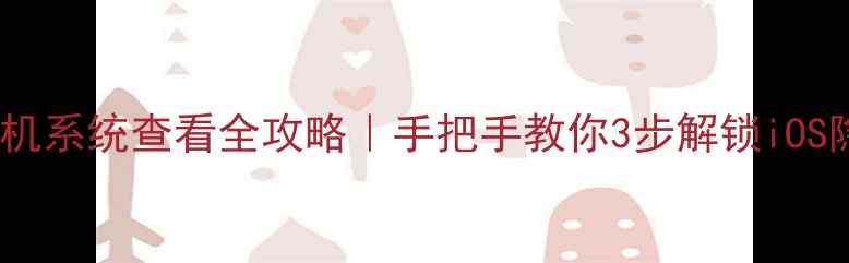 图片 📱苹果手机系统查看全攻略｜手把手教你3步解锁iOS隐藏功能2