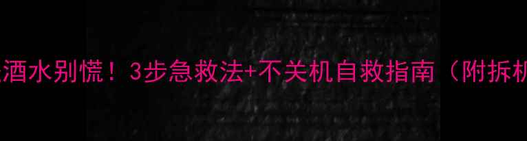 图片 📱苹果手机进酒水别慌！3步急救法+不关机自救指南（附拆机风险提示）1