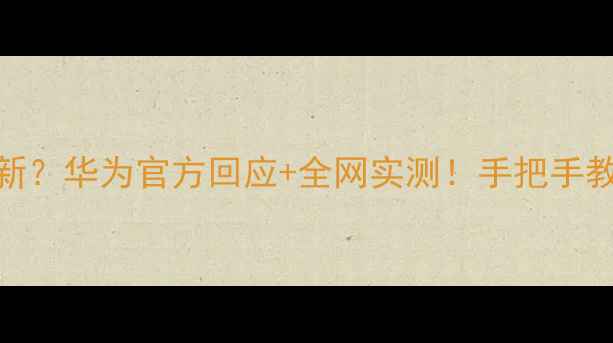 图片 📱荣耀7系统不更新？华为官方回应+全网实测！手把手教你解决卡顿问题1