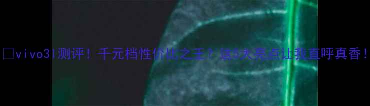 图片 📱💥vivo3l测评！千元档性价比之王？这5大亮点让我直呼真香！1