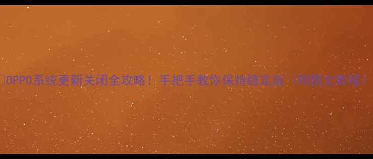 图片 🔒OPPO系统更新关闭全攻略！手把手教你保持稳定版（附图文教程）1