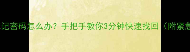 图片 🔒vivo手机忘记密码怎么办？手把手教你3分钟快速找回（附紧急解锁教程）2