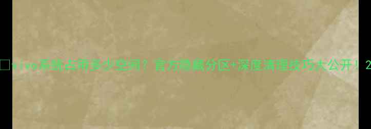 vivo系统占用多少空间官方隐藏分区深度清理技巧大公开