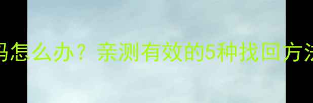 图片 🔥华为手机忘记密码怎么办？亲测有效的5种找回方法+手把手教学教程2