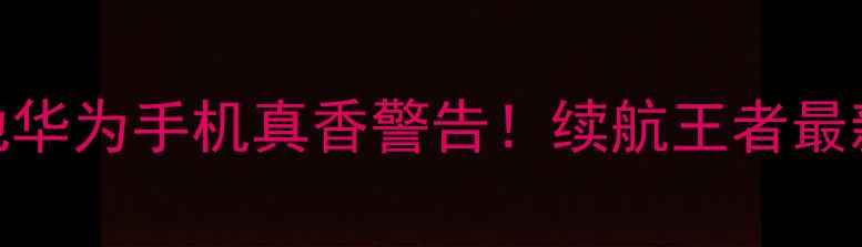 可拆卸电池华为手机真香警告续航王者最新款全测评