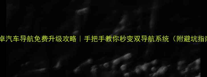 图片 🔥安卓汽车导航免费升级攻略｜手把手教你秒变双导航系统（附避坑指南）1