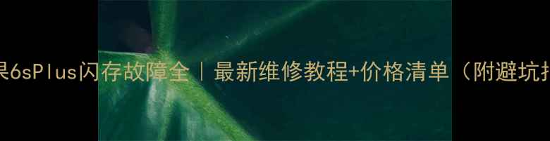 苹果6sPlus闪存故障全最新维修教程价格清单附避坑指南