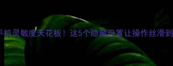 苹果手机灵敏度天花板这5个隐藏设置让操作丝滑到飞起