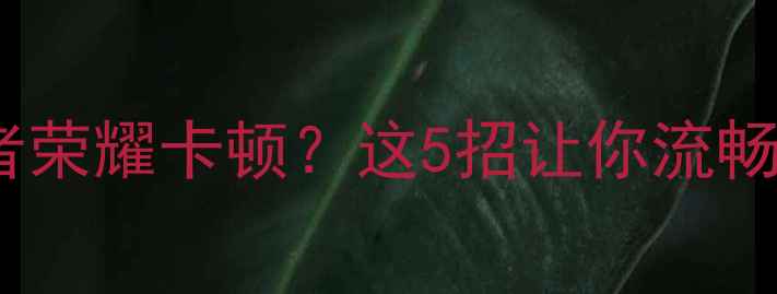 图片 🔥荣耀8玩王者荣耀卡顿？这5招让你流畅到飞起！🎮📱