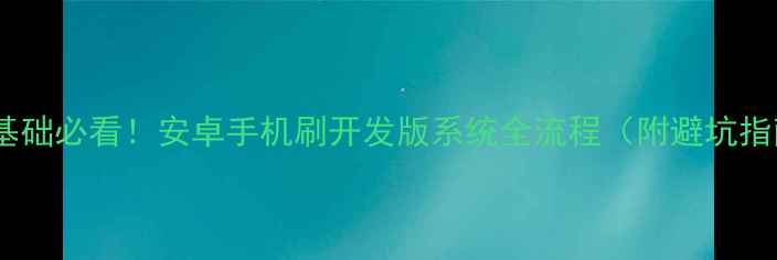 图片 🔥零基础必看！安卓手机刷开发版系统全流程（附避坑指南）1